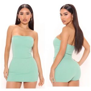 Fashion Nova Green Skort Romper
